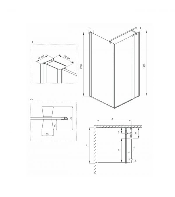 KTI 043P dušas kabīne Cubic specifikācija