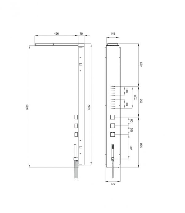 NOO 051T dušas komplekts Multibox specifikācija