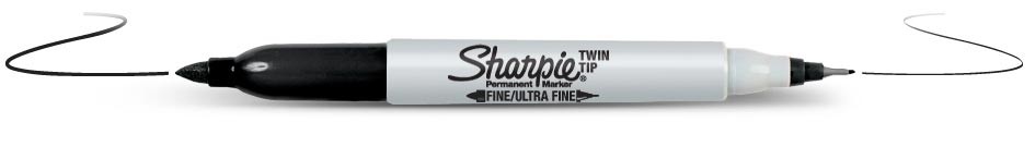 Marķieris Sharpie Twin Tip melns