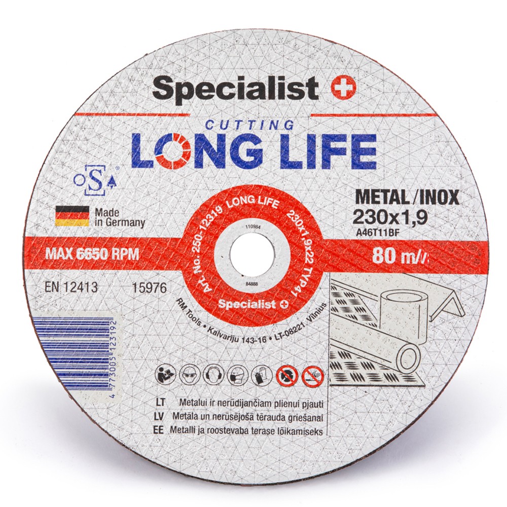 Disks metālam LongLife 230x1,9x22