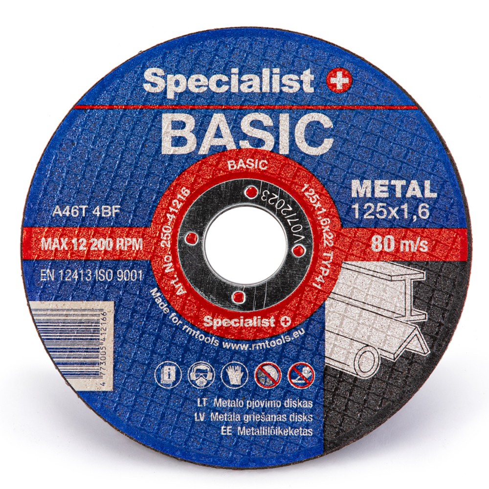 Metāla griešanas disks Specialist BASIC 125x1,6x22