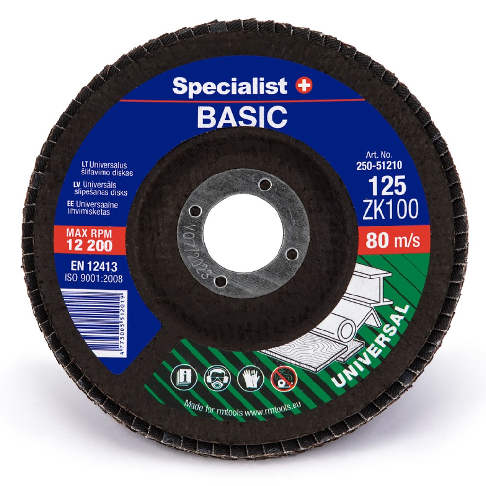 Lapiņu slīpēšanas disks Specialist BASIC 125 ZK100