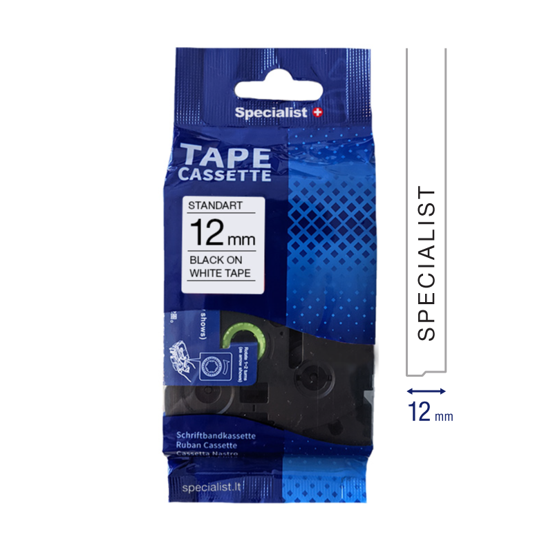 Brother 12 mm standarta mel/balta