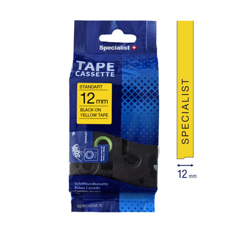 Brother 12 mm standarta mel/dzeltena