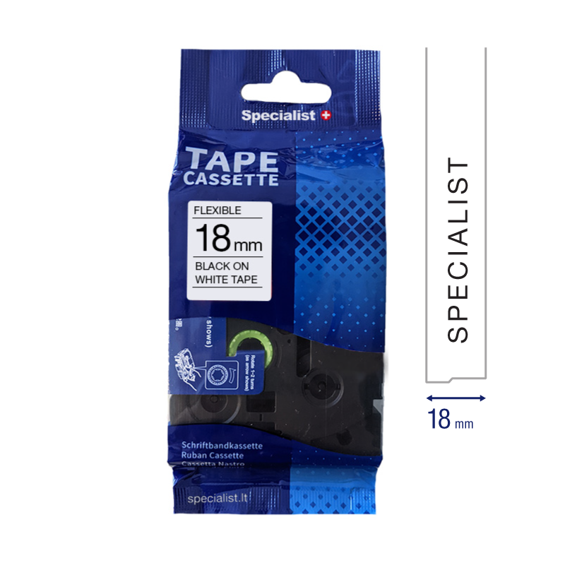 Brother 18mm Flexible mel/balta