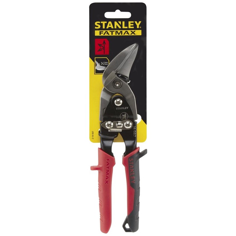 Pa kreisi. šķēres metālam "Stanley" AVIATION